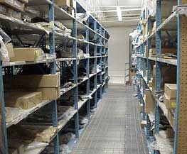 Bulky Bins Automobile Dealer Parts Department storage