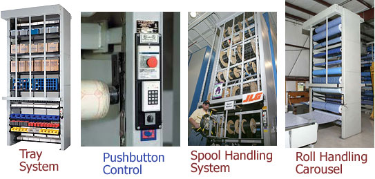 button controlled vertical carousels