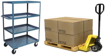 Pallet and order picking carts for retail distribution
