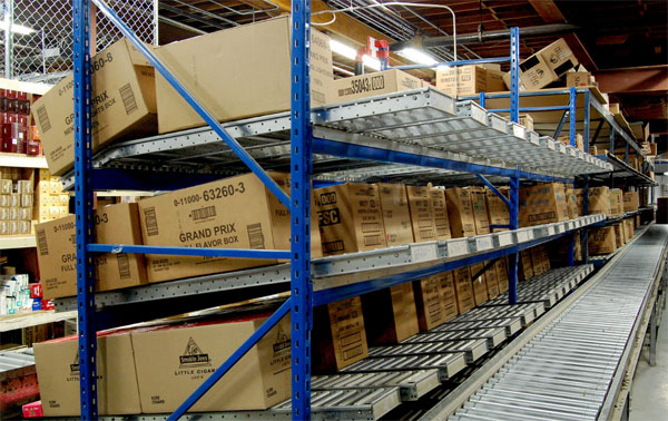 carton flow loads in a distribution center