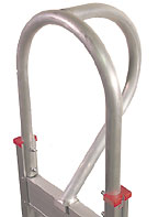 Aluminum hand truck handle d-loop