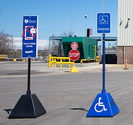 Ideal Shield Portable Pyramid Sign Base with Sign Post Standing at 89 Ideal Shield Portable Pyramid Sign Base with Sign Post Standing at 89