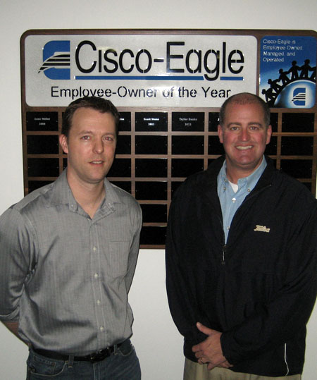 Joel Pason accepts the Cisco-Eagle Employee-Owner of the Year award