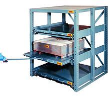 Glide-out rack with heavy component