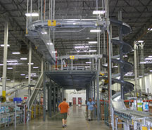 Mezzanine and conveyor