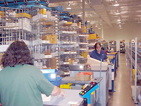 order picking carousels at Mouser DC