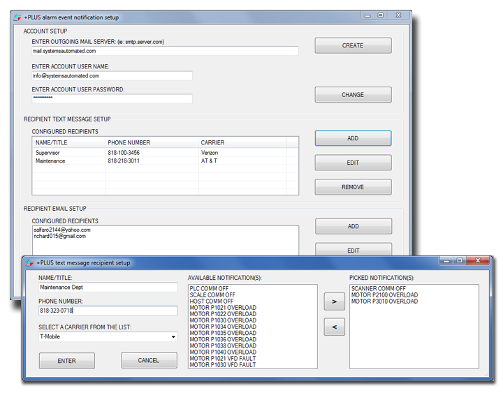 warehouse control notification system