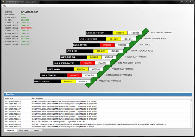 merge system software screen