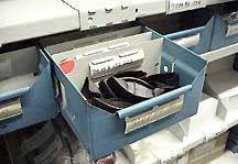 drawer storage for parts