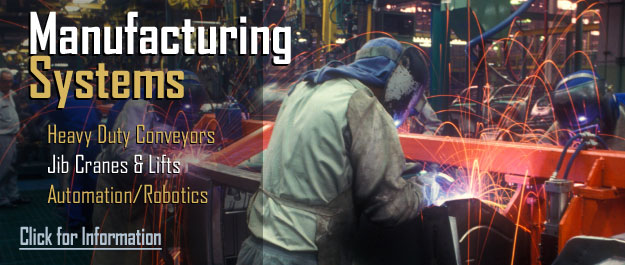 material handling for manufacturing operations - heavy lifts, pipe conveyors, bulk die racks - jib cranes