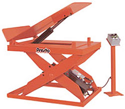 Tilting scissor lift