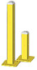 Steel guard rail post