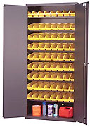 Sloped picking bin metal cabinet