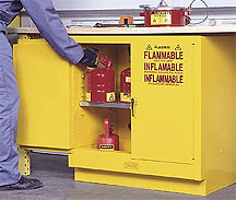 safety cabinet beneath counter height
