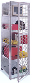Wire security locker with shelves