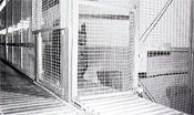 slide up wire partition window over conveyor