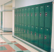 Hall lockers in a school