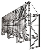 Offset mounted pallet rack safety net