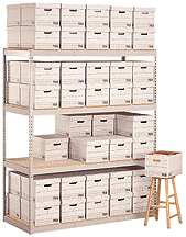 records storage shelving - rivet shelving - rivet rite shelving