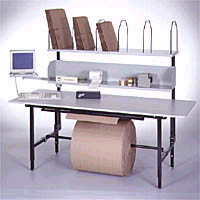 industrial work stations, work benches, technical benches, modular work stations, packing stations, receiving desks, shop desks, manifest stations