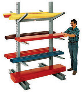 Man loading cantilever rack