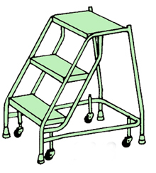 Welded Steel Mobile Ladder Stands