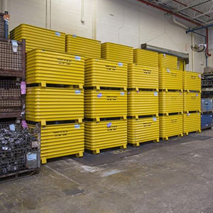 Bulk Metal Stacking Containers Large, Corrugated Steel Containers