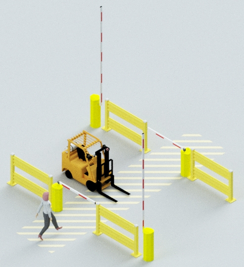 AisleCop Dual Pedestrian / Dual Vehicle Gate System