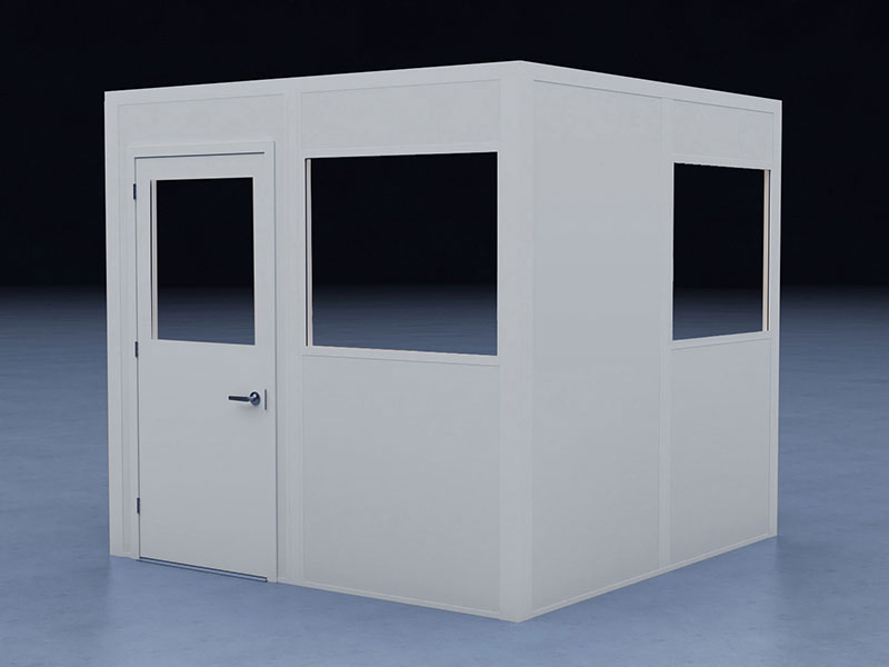 In-Plant Office - 8' x 8', 2 Walls, 2 Windows, White, with HVAC