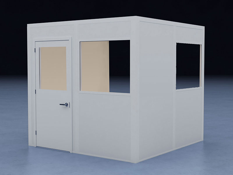 In-Plant Office - 8' x 8', 3 Walls, 2 Windows, White, with HVAC