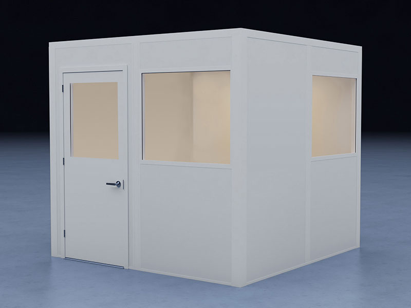 In-Plant Office - 8' x 8', 4 Walls, 2 Windows, White, with HVAC
