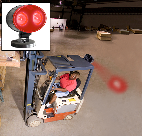 Forklift Approach Warning Light - LED Red&#44; with Mounting Magnet