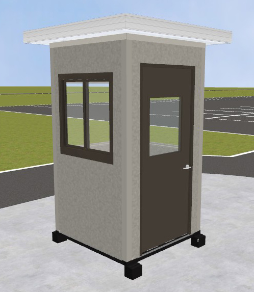 Pre-assembled Guard Booth with Through-Wall HVAC - Dove Gray&#44; 4&#39; x 4&#39; x 8&#39; Interior Dimensions