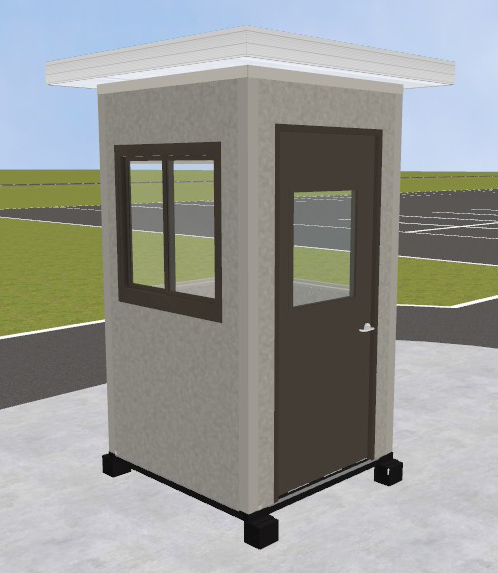 Pre-assembled Guard Booth - Dove Gray&#44; 4&#39; x 4&#39; x 8&#39; Interior Dimensions