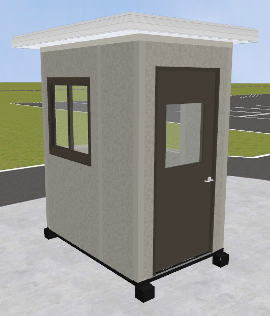 Pre-assembled Guard Booth with Through-Wall HVAC - Dove Gray&#44; 4&#39; x 6&#39; x 8&#39; Interior Dimensions