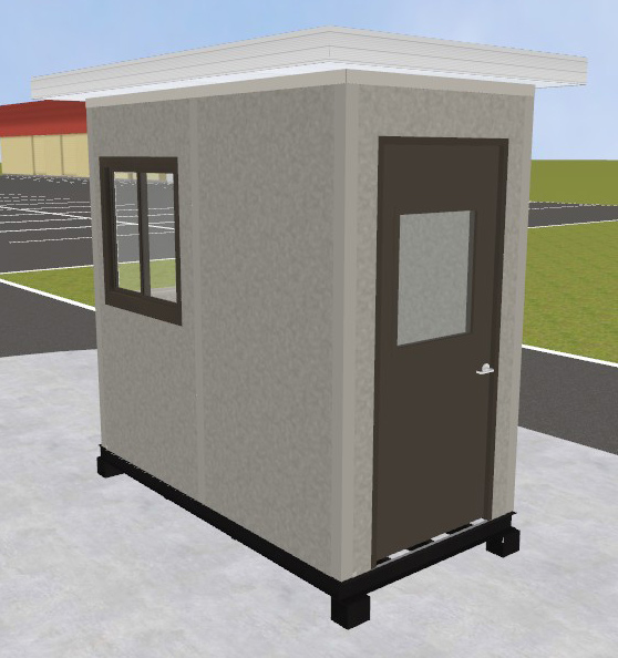Pre-assembled Guard Booth with Through-Wall HVAC - Dove Gray&#44; 4&#39; x 8&#39;3&quot; x 8&#39; Interior Dimensions