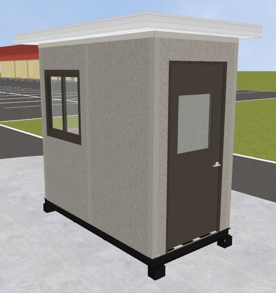 Pre-assembled Guard Booth - Dove Gray&#44; 4&#39; x 8&#39;3&quot; x 8&#39; Interior Dimensions