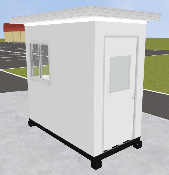 Pre-assembled Guard Booth - White&#44; 4&#39; x 8&#39;3&quot; x 8&#39; Interior Dimensions