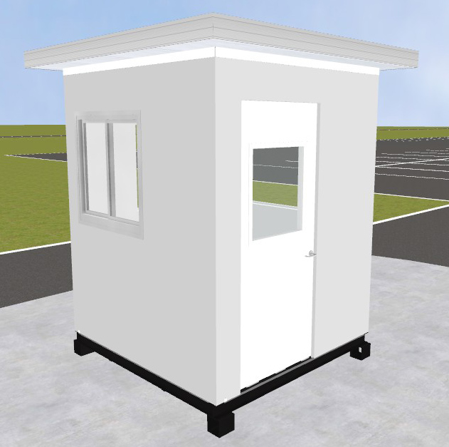 Pre-assembled Guard Booth with Through-Wall HVAC - White&#44; 6&#39; x 6&#39; x 8&#39; Interior Dimensions