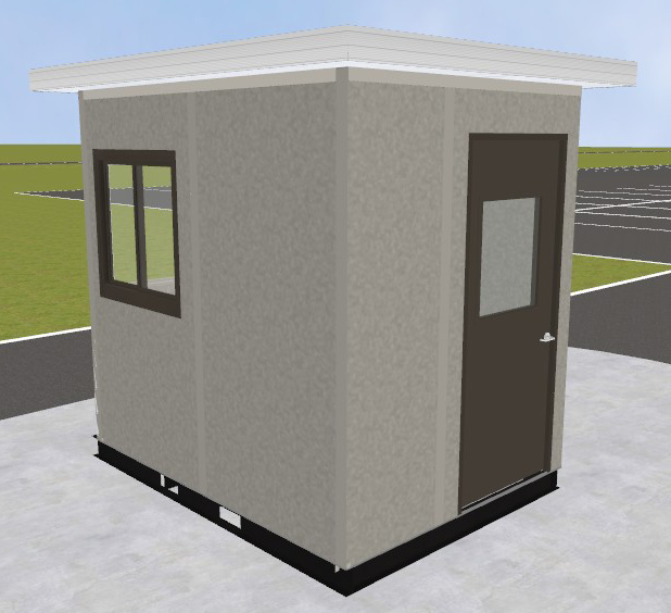 Pre-assembled Guard Booth - Dove Gray&#44; 6&#39; x 8&#39;3&quot; x 8&#39; Interior Dimensions