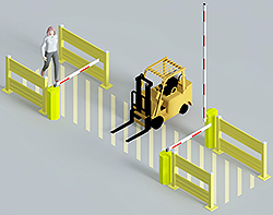 AisleCop&#174; 3-Gate Forklift &amp; Pedestrian System