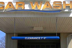 Garage Low Clearance Warning Bar - Custom Lettered&#44; 7.5&quot; Dia. x 110&quot;L