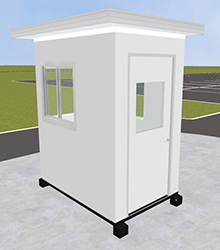 Pre-assembled Guard Booth with Through-Wall HVAC - White&#44; 4&#39; x 6&#39; x 8&#39; Interior Dimensions