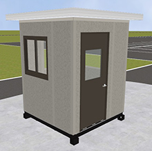 Pre-assembled Guard Booth with Through-Wall HVAC - Dove Gray&#44; 6&#39; x 6&#39; x 8&#39; Interior Dimensions