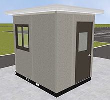 Pre-assembled Guard Booth with Through-Wall HVAC - Dove Gray&#44; 6&#39; x 8&#39;3&quot; x 8&#39; Interior Dimensions