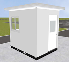 Pre-assembled Guard Booth with Through-Wall HVAC - White&#44; 6&#39; x 8&#39;3&quot; x 8&#39; Interior Dimensions