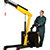 Electric Powered Floor Crane - 2&#44;500 lb. Cap.&#44; Adjustable Length Legs