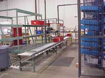 conveyor and rack at Hitachi facility