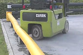 flexible guard rail forklift impact
