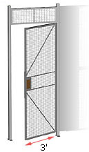 wire security cage hinged gate, 3' wide